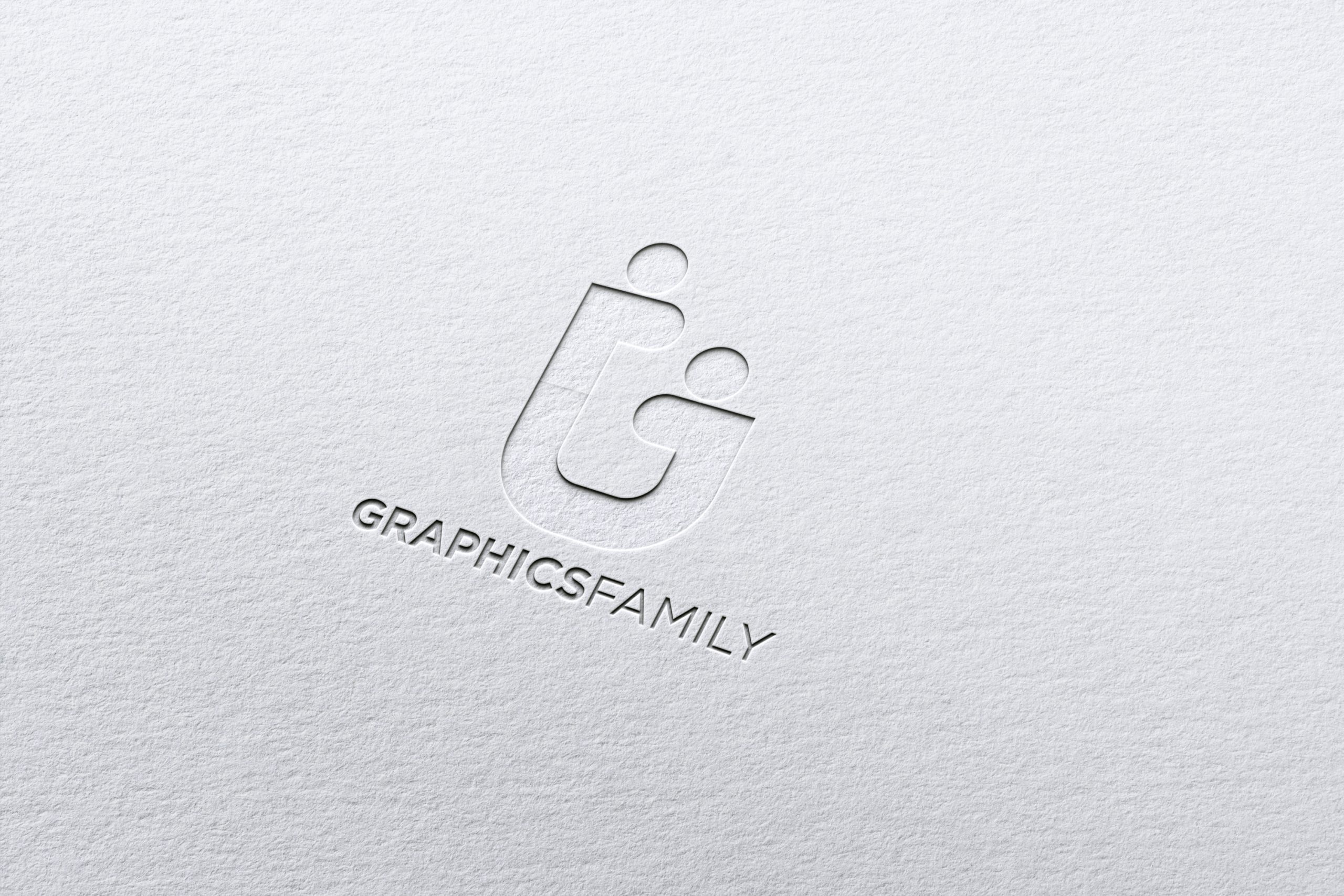 White paper with a crown logo mockup by GraphicsFamily
