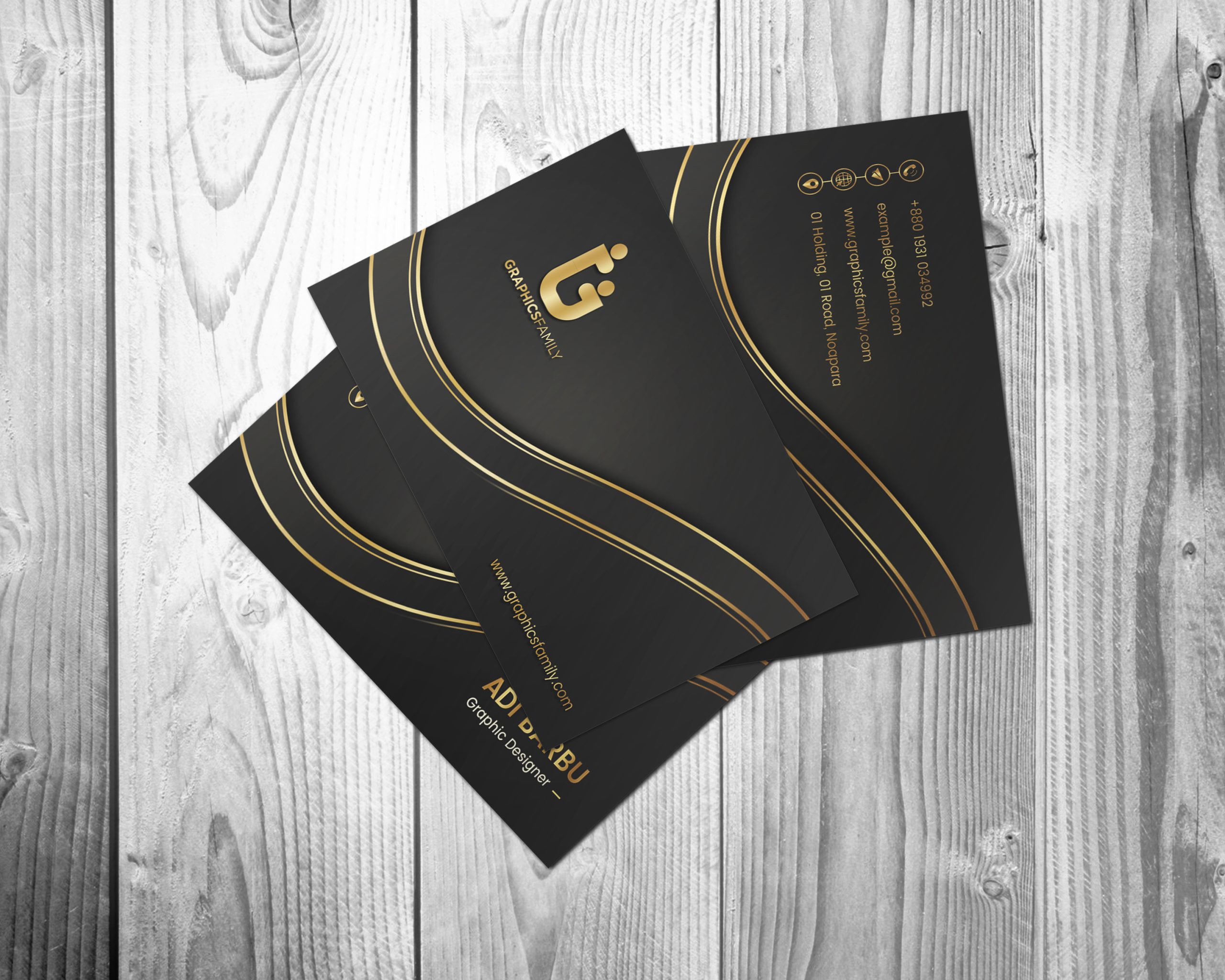 Golden Elegance Opulent Business Card Design