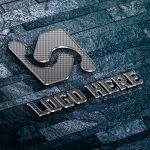 Free Photorealistic 3D Steel Logo Mockup