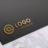 Gold Embossed 3D Logo Mockup