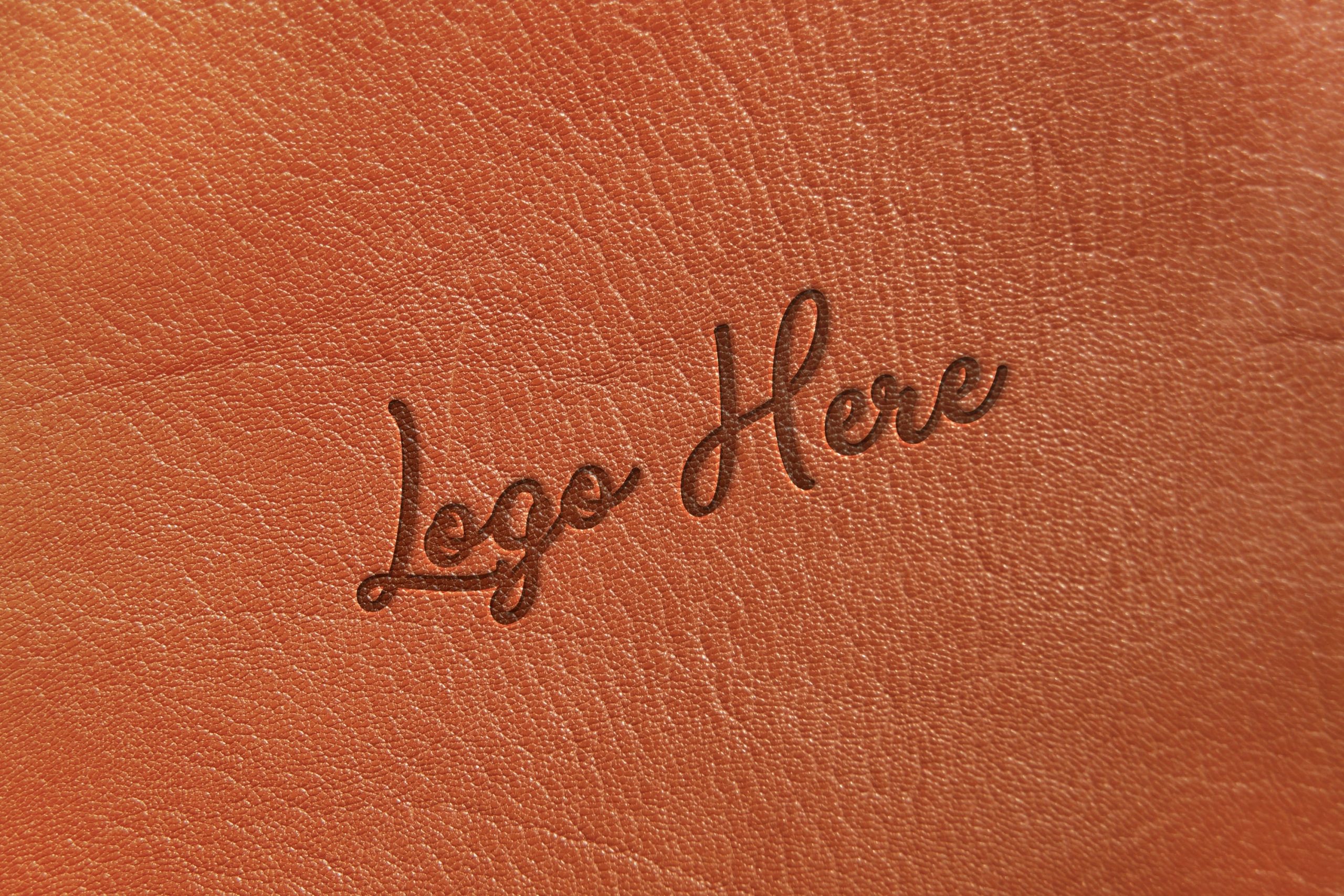 Leather Brand Stamp Logo Mockup