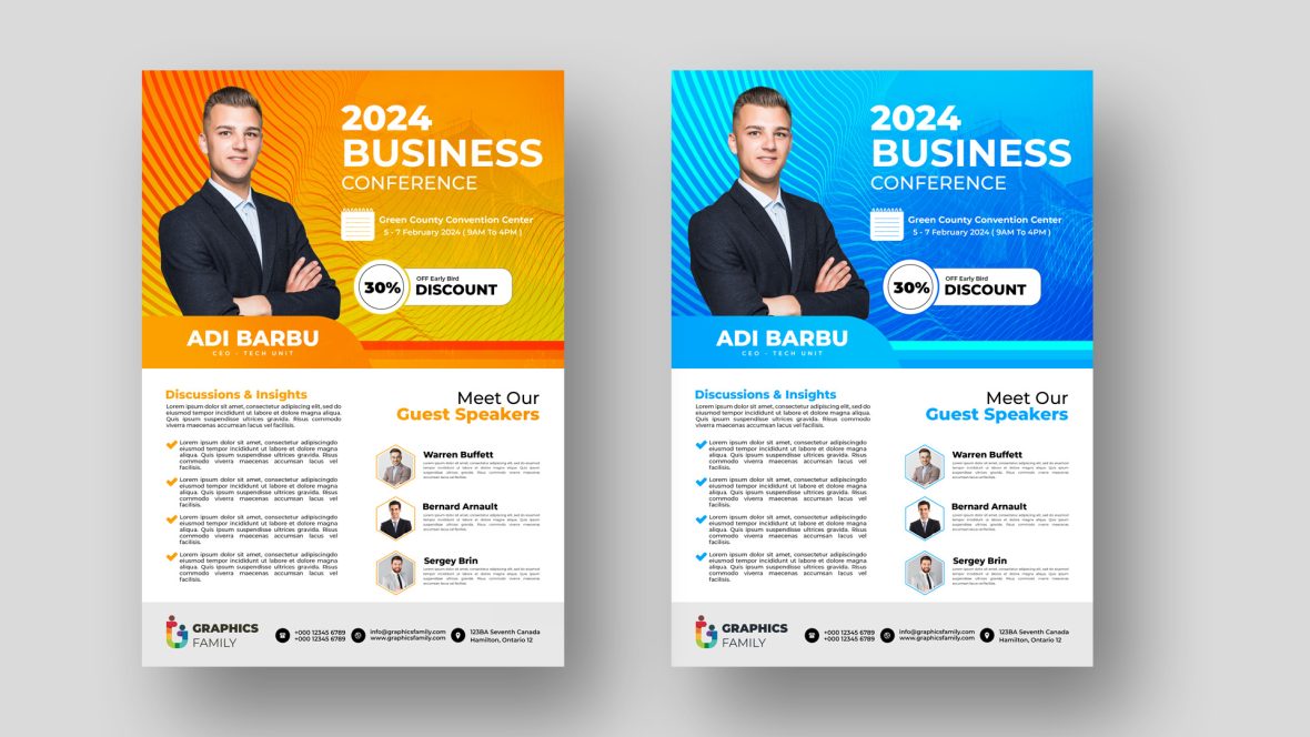 Modern And Creative Business Conference Flyer Template Layout