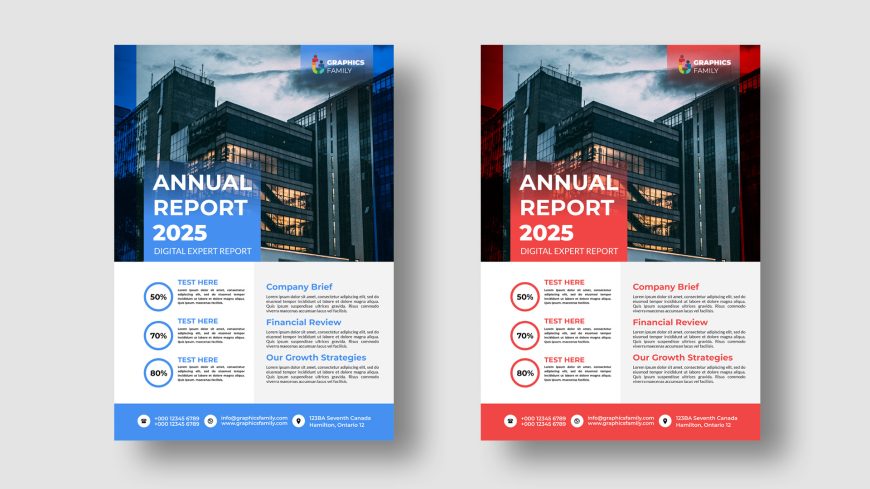 Modern Annual Report Business Flyer Template Design