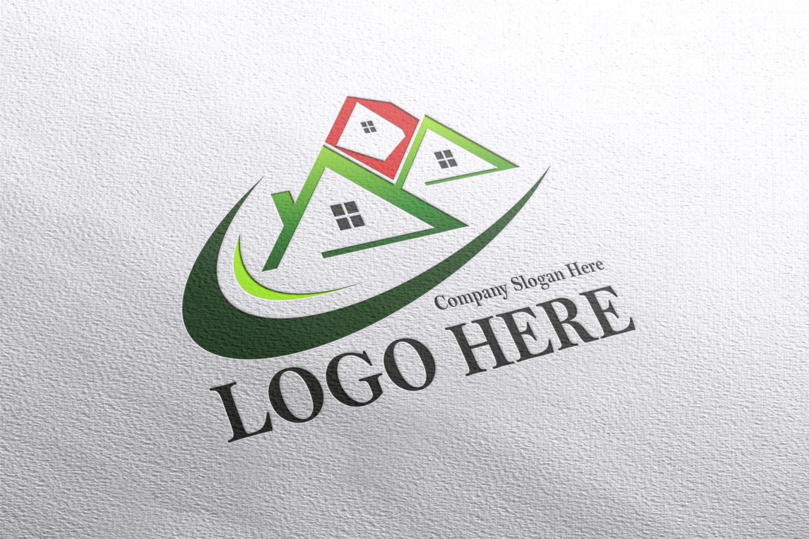 Paper Pressed Colorful Logo Mockup