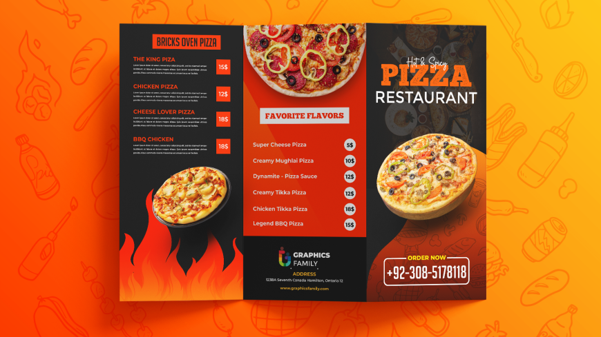 Pizza Restaurant TriFold Design