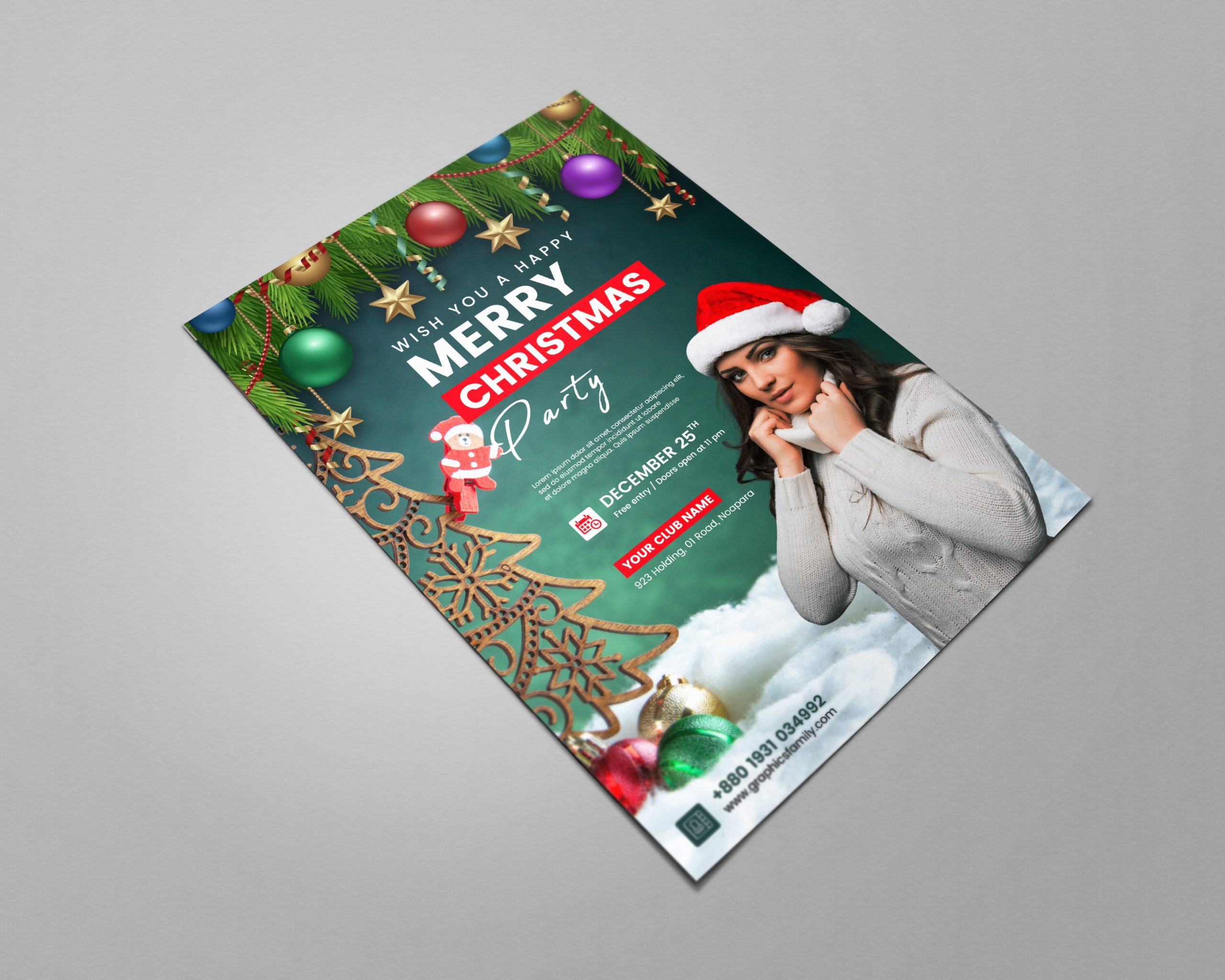 Professional & Creative Christmas Flyer Template Design GraphicsFamily