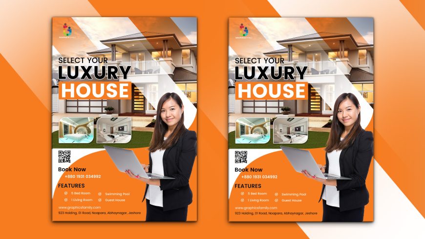 Real estate house sale flyer design