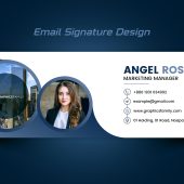 White and Blue Email Signature Design