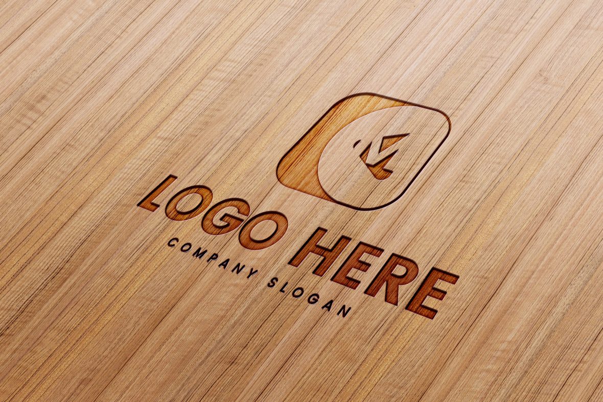 Wood 3D Logo Mockups