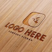 Wood 3D Logo Mockups