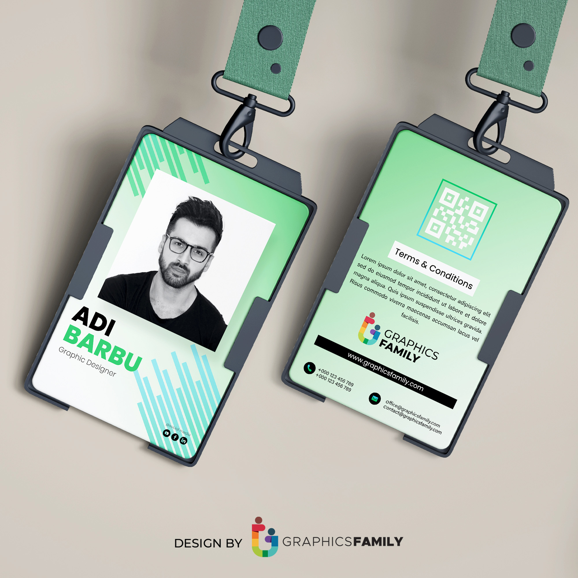 Id Card Employee Information Template GraphicsFamily