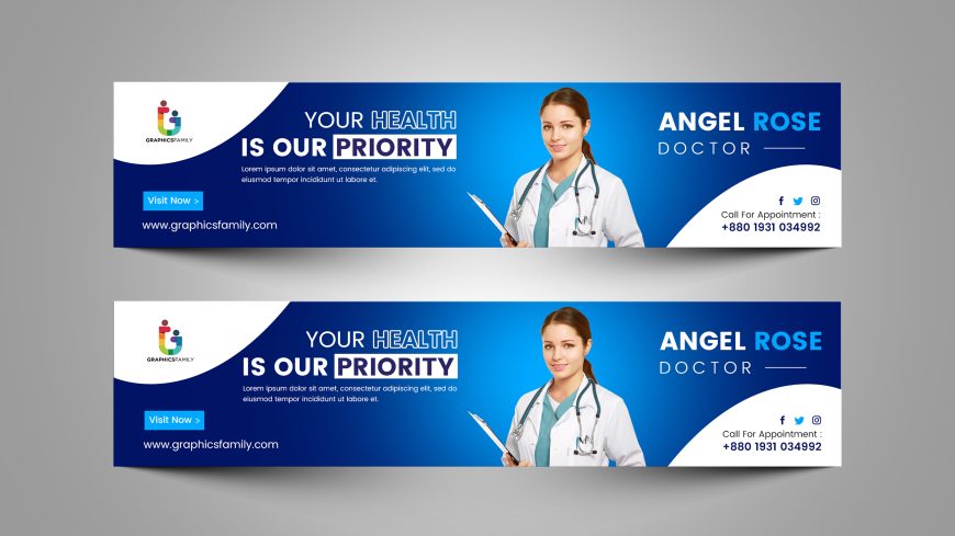 Medical Healthcare YouTube Channel Art Cover Design