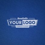 White Logo Mockup on Blue Textile