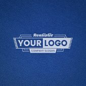 White Logo Mockup on Blue Textile