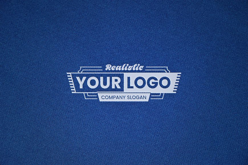 White-Logo-Mockup-on-Blue-Textile