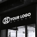 Black and White Store Logo Mockup