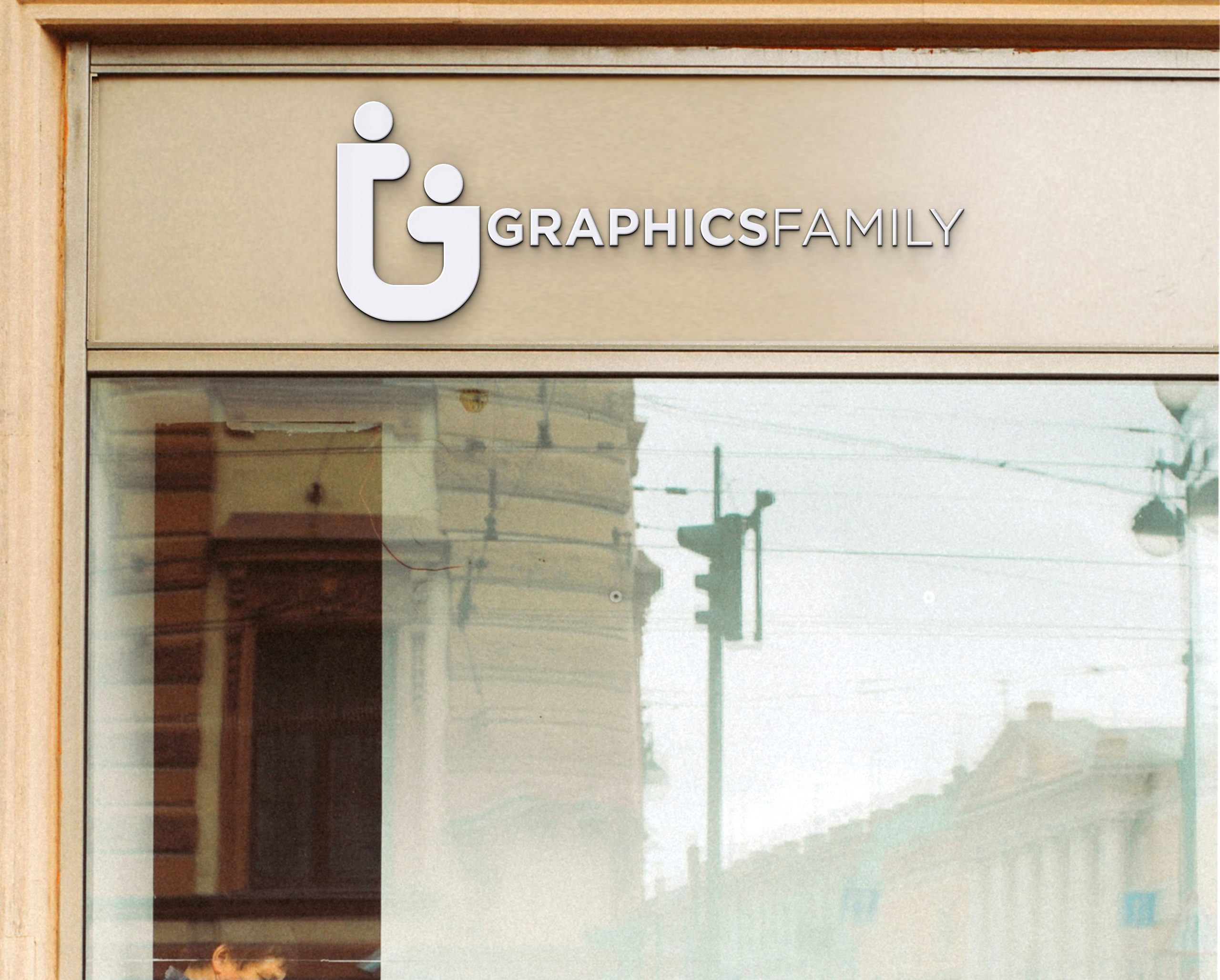 Logo Mockup on Realistic Glass Window Shop