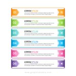 6 data infographics tab index template with thin vector image