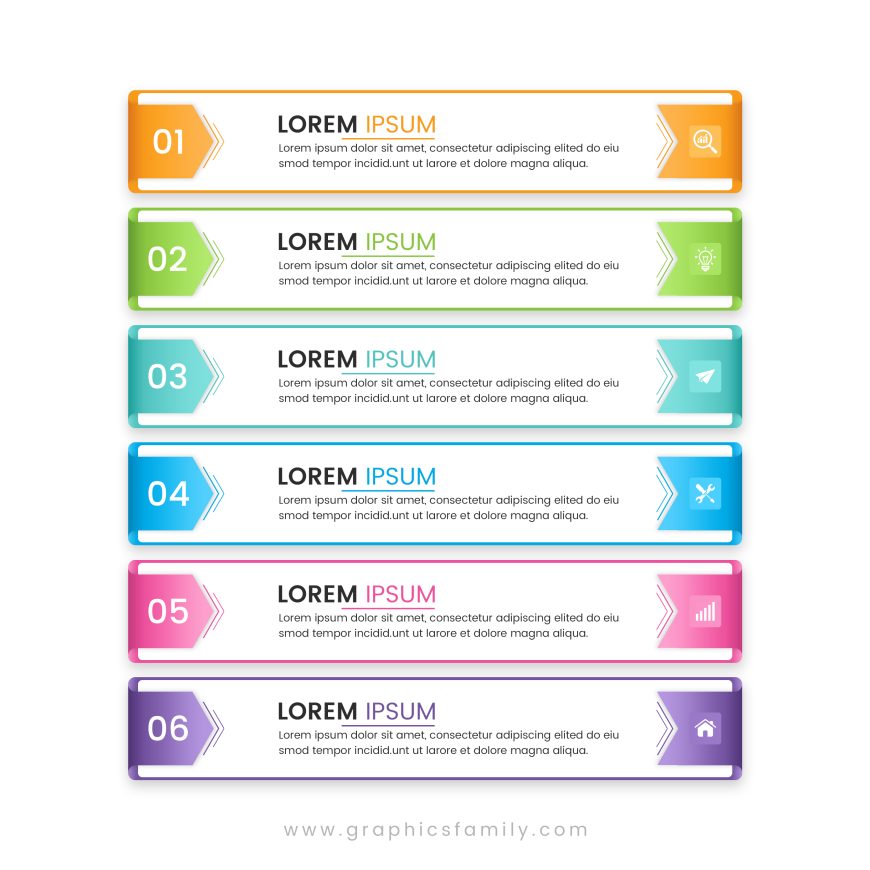 6 data infographics tab index template with thin vector image