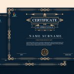 Certificate achievement frame border elegant vector image