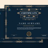 Certificate achievement frame border elegant vector image