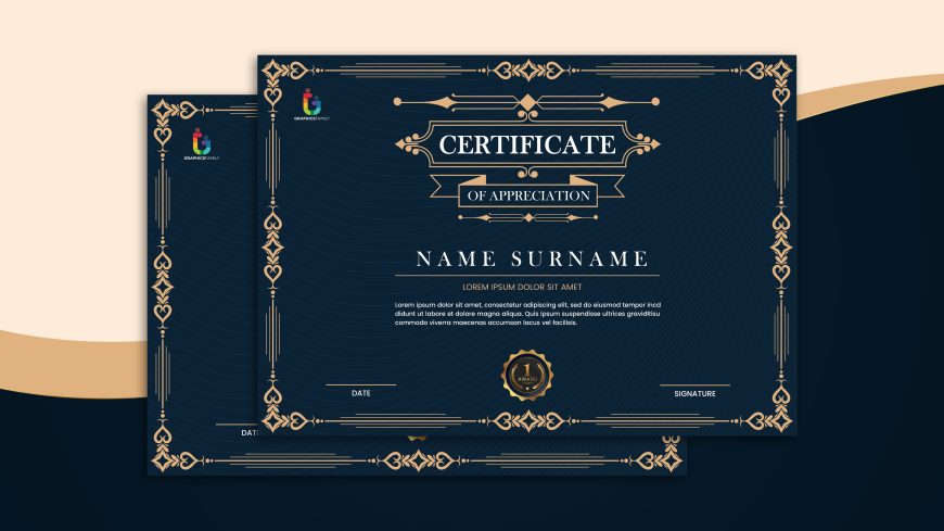 Certificate achievement frame border elegant