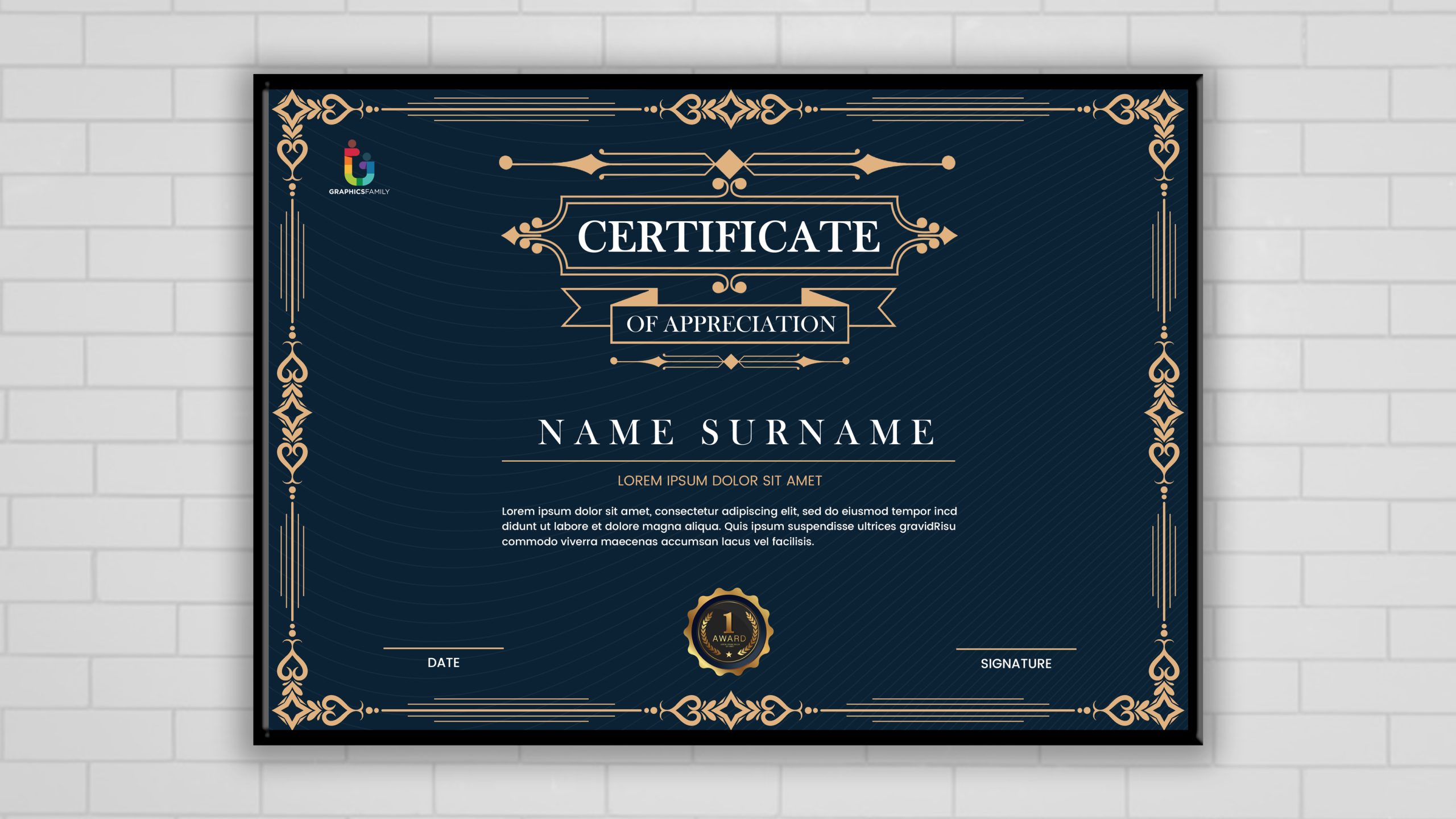 Certificate achievement frame border elegant