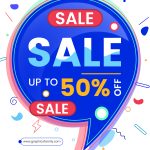 Colorful speech bubble sale design banner price vector image