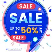 Colorful speech bubble sale design banner price vector image