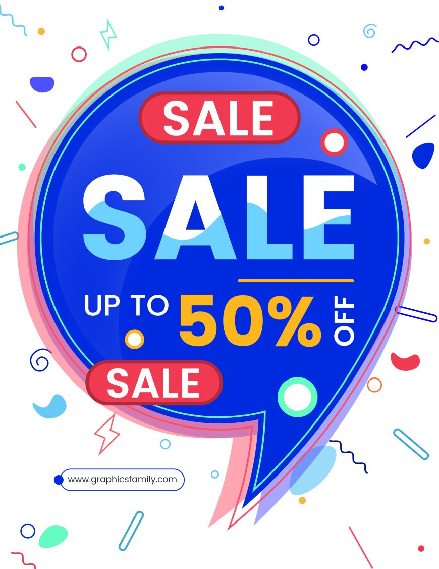 Colorful speech bubble sale design banner price vector image