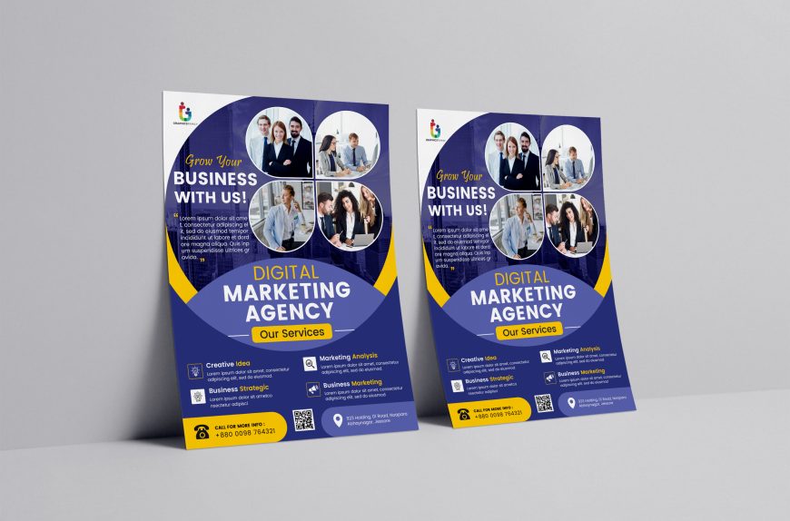Digital marketing agency poster template