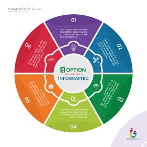 Flat style pie chart circle infographic template vector image ...