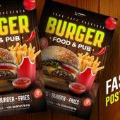 Free Fast Food Burger Poster Design