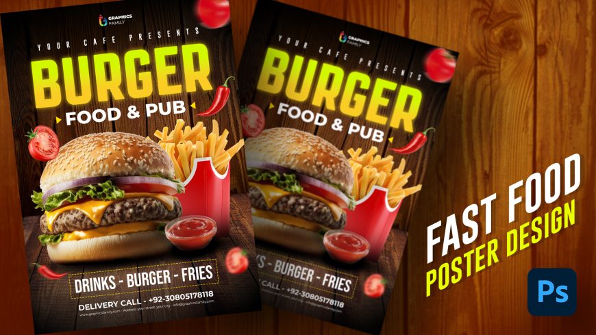 Free Fast Food Burger Poster Design