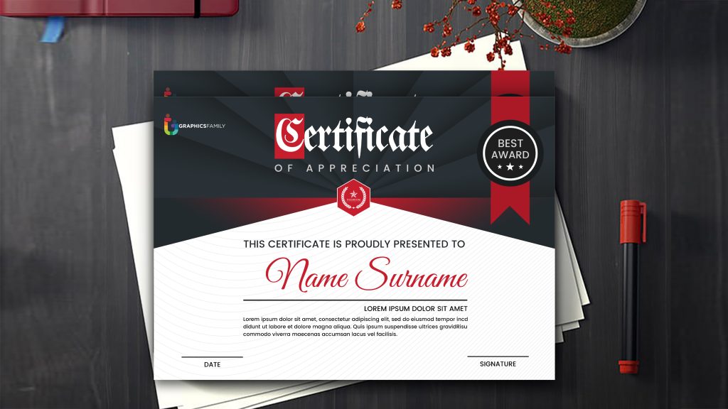 117+ Best Free Certificate PSD Templates To Download - GraphicsFamily