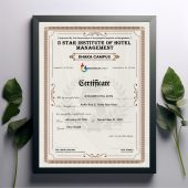 Hotel Management & Tourism Training Certificate Template Design