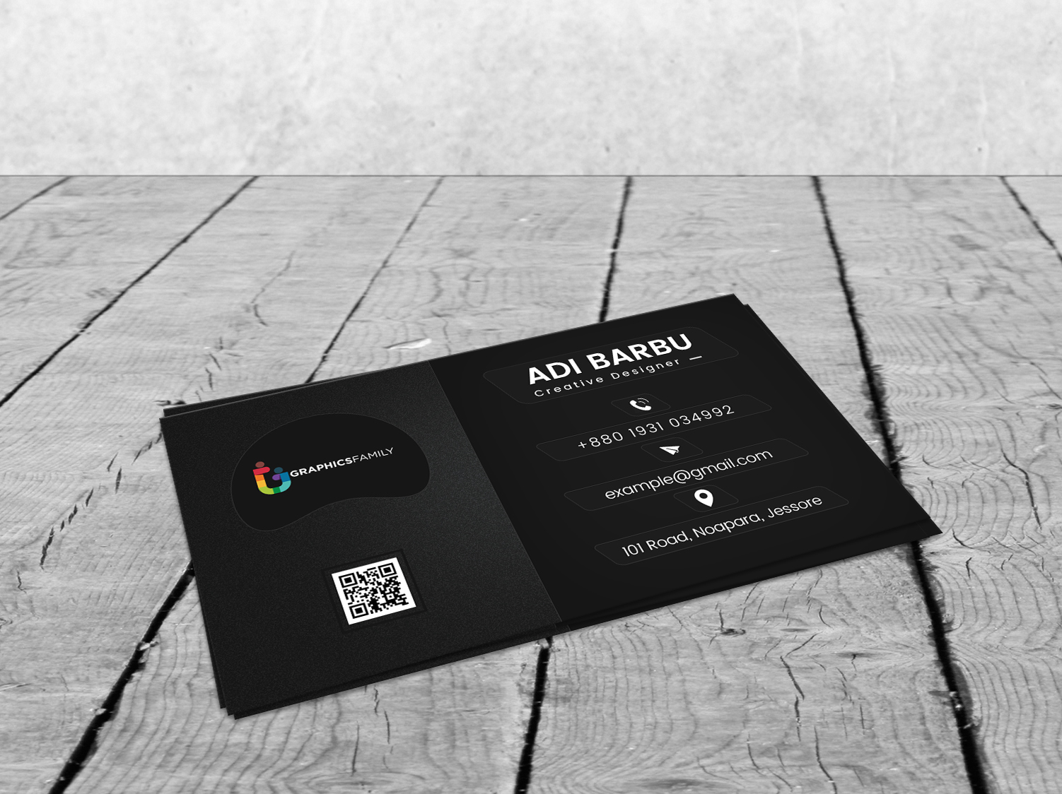 Luxury Dark Black Business Card Design