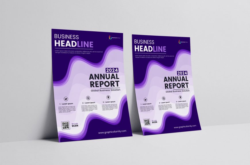 Modern annual report design template vector image