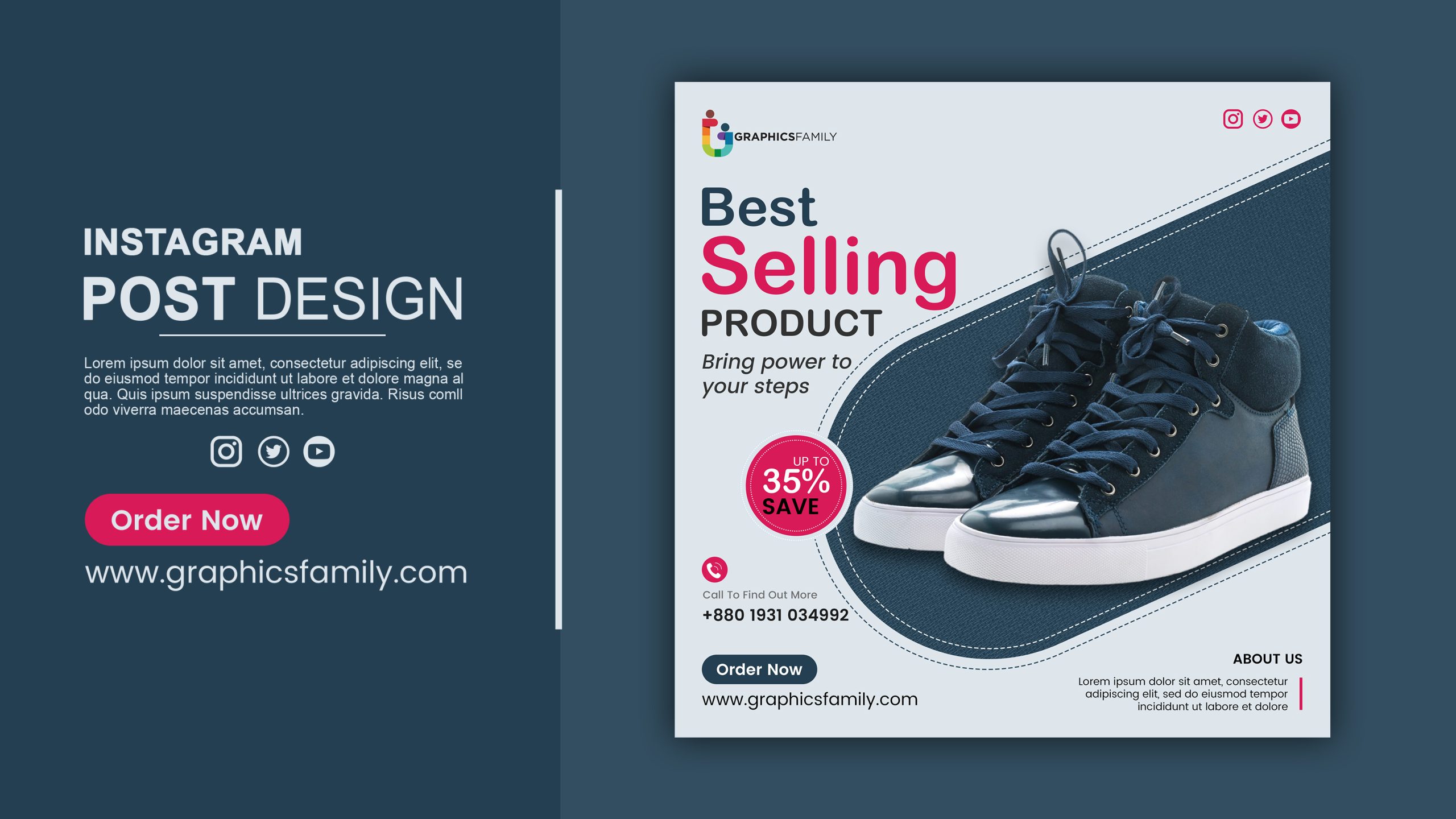 Shoes social media banner and Instagram post template design