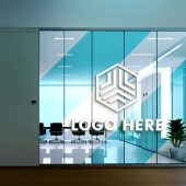 Best Free 3D Glass Window Logo Mockup