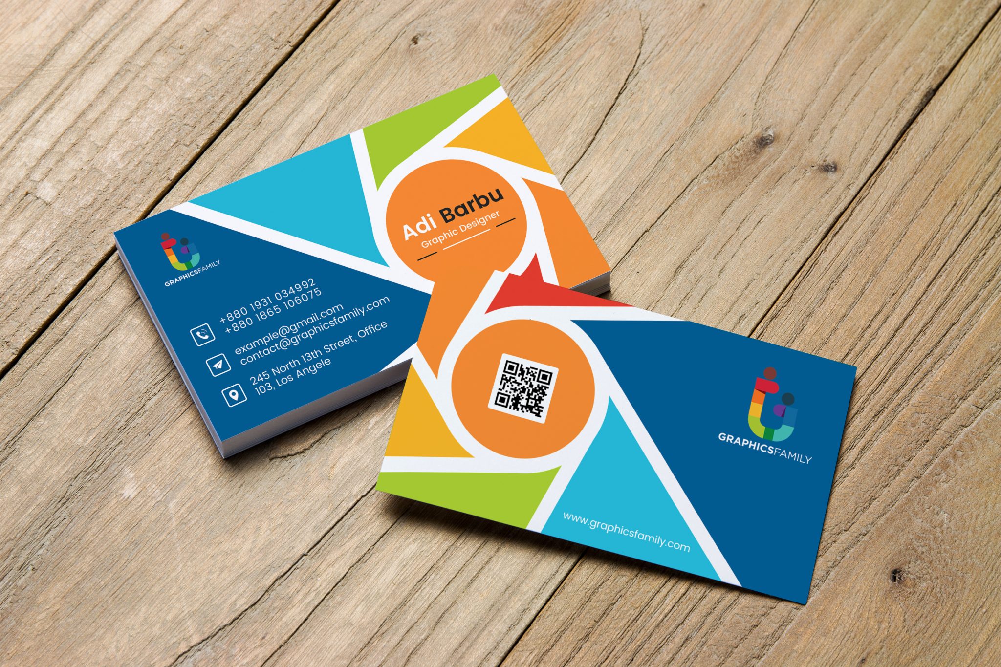 Colorful Photography Business Card Template GraphicsFamily