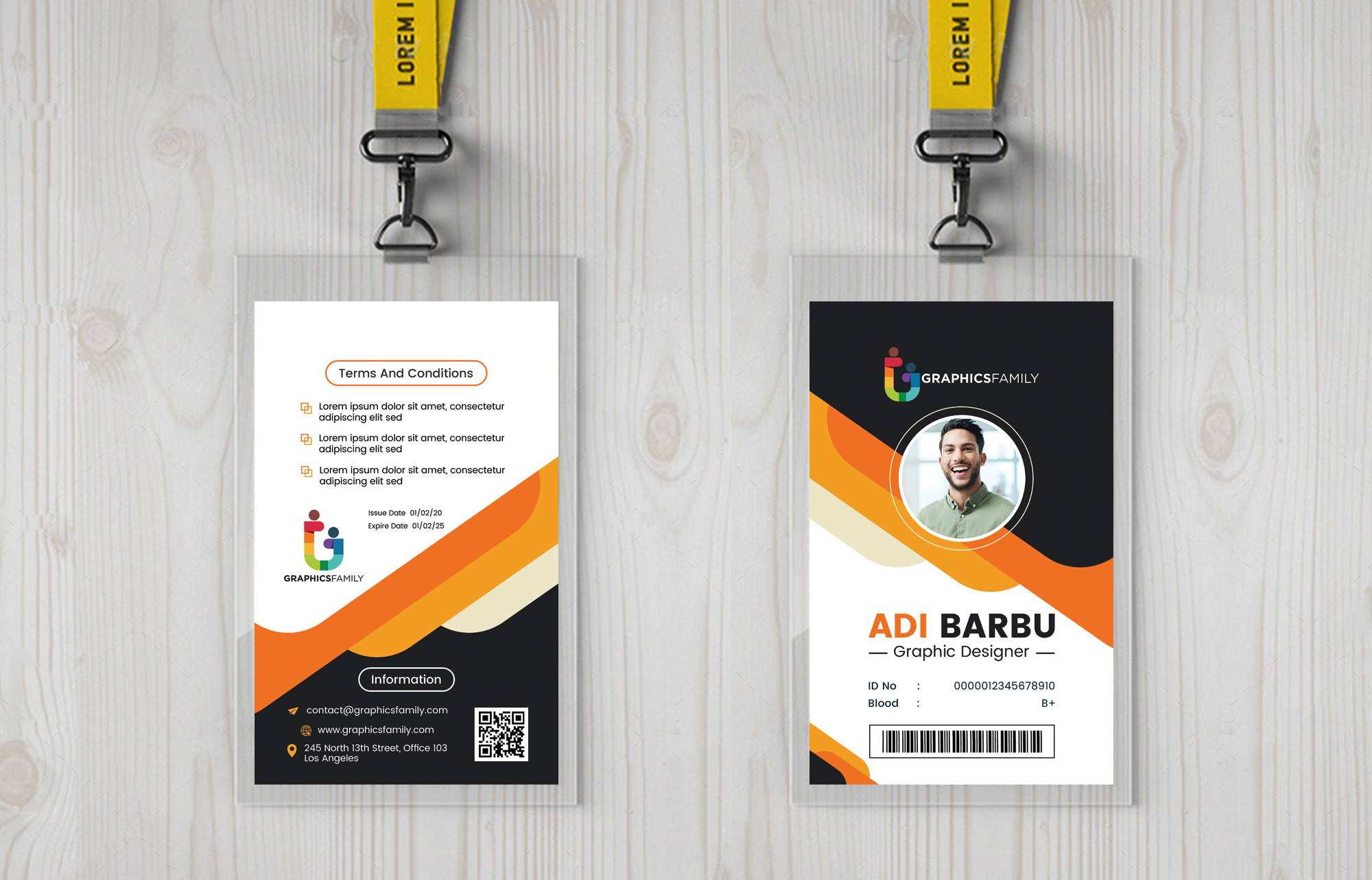 Company Office Employee Id Card Template