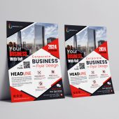 Black, White and Red Corporate Business Flyer Template