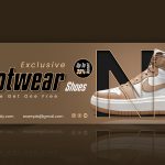 Creative brown shoes web banner template