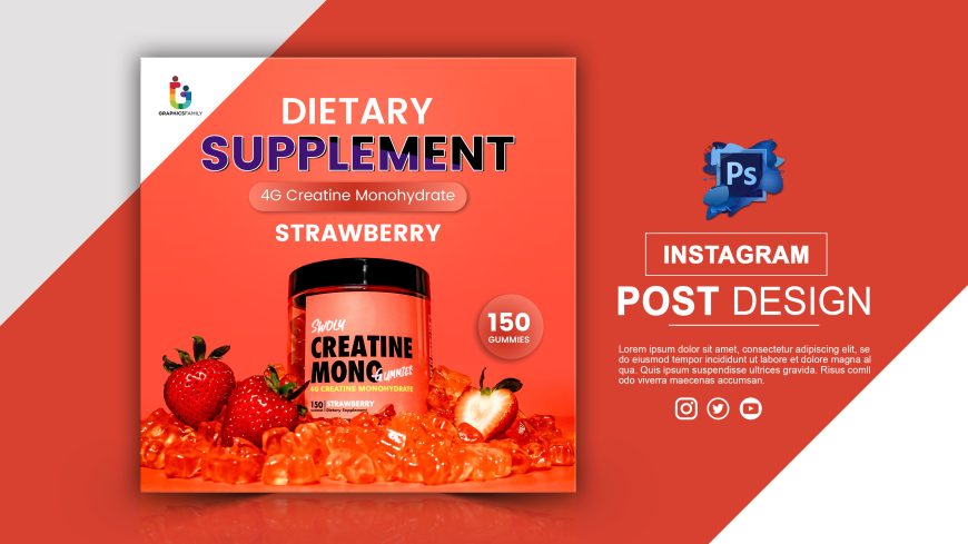 Gym Supplement Social Media Ad Banner Design