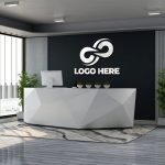 Office Reception Wall Logo Mockup