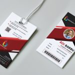 Red Employee Id Card Design Template