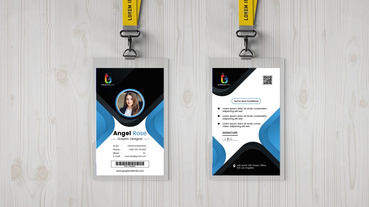 Blue And Black Company Business Id Card Template