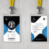 Blue And Black Company Business Id Card Template