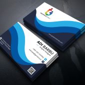 Blue Wavy Business Card